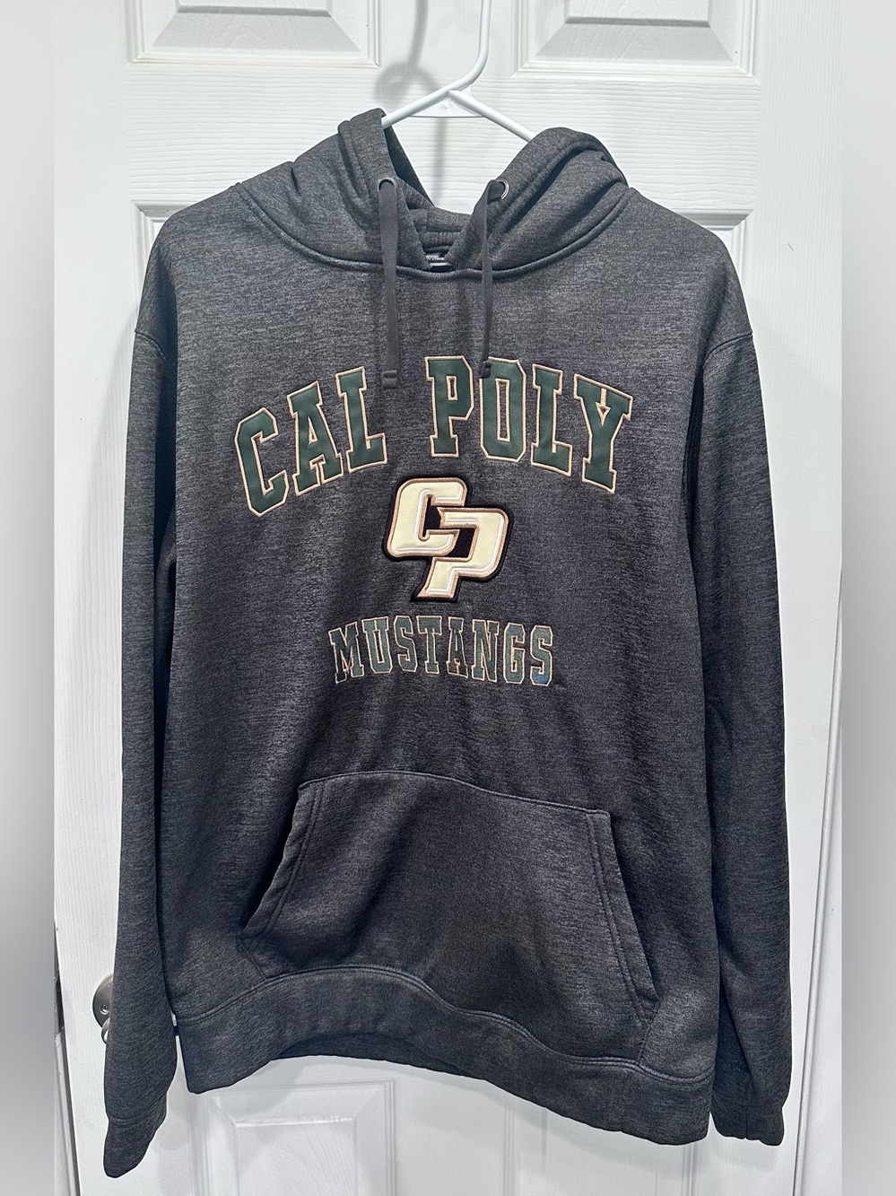 Colosseum Cal Poly SLO Mustangs Embroidered Hoodie Gray LRG NCAA